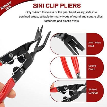 Nilight 3PCS Clip Pliers Set & Fastener Remover Auto Trim Removal Tool Kit | Auto Upholstery Combo Repair Kit with Storage Bag for Car Panel Dashboard - color: 3pcs Fastener Remover