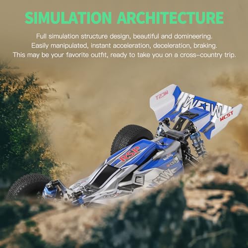 GoolRC WLtoys 144011 RC Cars for Adults, 1:14 Scale Remote Control Car, 4WD 65KM/H High Speed RC Racing Car, 2.4GHz All Terrains Off Road RC Buggy Trucks for Adults with 2 Batteries - size: 2 Batteries
