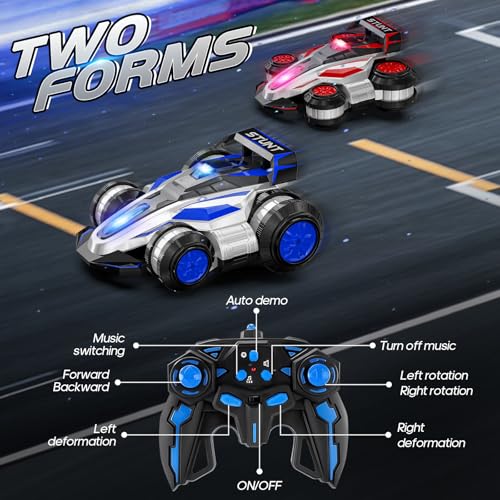 High Speed Drift Remote Control Stunt Deformation Car for 4-16 - color: Blue