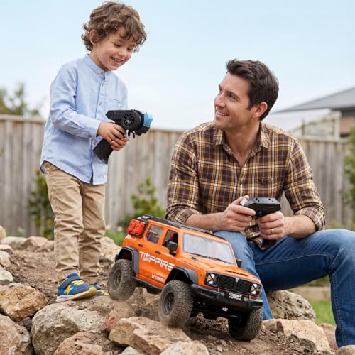 ARRIS MN300 1/12 RC Rock Crawler 4WD 2-Speed Wrangler Truck RTR | Openable Doors, LED Lights, Full Proportional Control, Excellent Climbing Ability - color: Orange