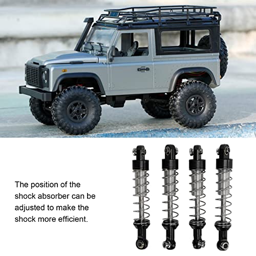 OUKENS RC Shock Absorber Set, 4Pcs Metal Black Adjustable Oil Shocks for 1/18 1/16 RC Crawler, Compatible with TRX4M, WPL C14 C24, MN D90, Axial Capra Upgrade Parts - color: Black