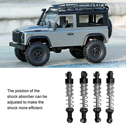 OUKENS RC Shock Absorber Set, 4Pcs Metal Black Adjustable Oil Shocks for 1/18 1/16 RC Crawler, Compatible with TRX4M, WPL C14 C24, MN D90, Axial Capra Upgrade Parts - color: Black
