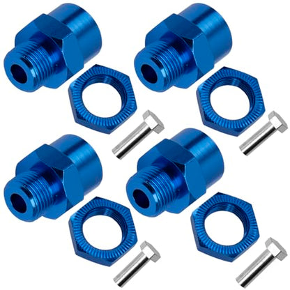 Aluminum Alloy 12mm to 17mm Wheel Hex Drive Hub Adapter Conversion 15mm Offset Extension for 1/10 Off-Road RC Car Monster Truck (Blue) - color: Blue