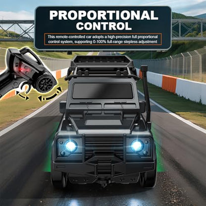 1:64 Scale Mini RC Drift Car with Gyro Full Proportional RTR 2.4Ghz Remote Control with RGB Lights (07-Black) - style: 07-Black