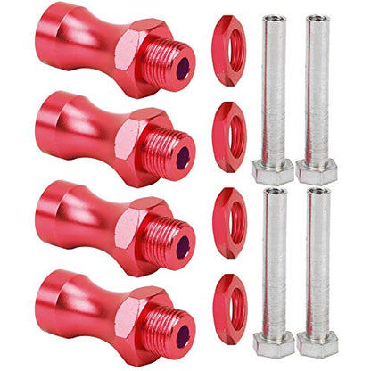 Ejoyous RC Wheel Hub Adapter Hex Drive Hub Adapter RC Hex Coupler 12mm to 17mm Aluminum Alloy CNC Machined 30mm Extension with 5mm Inner Diameter for 1/10 Car Truck (Red) - color: Red