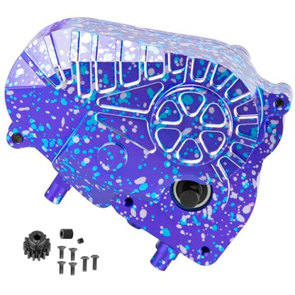Aluminum Gearbox Complete Transmission Case w/Gear Upgrades Part for 1/10 SCX10-AXI03004 Capra 1.9 UTB RC Crawler Car,Colorful-(Purple-Blue) - color: Colorful (Purpleblue Tone) - (Gearbox)