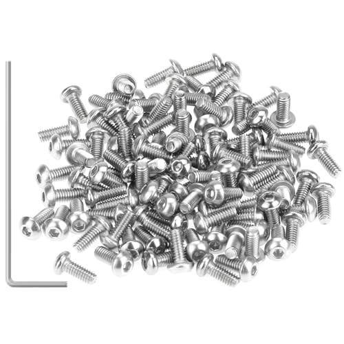 105 Pieces M2.5 x 6mm Button Head Socket Cap Screws, Thread Pitch 0.45mm, Sutemribor M2.5 Screws, 304 Stainless Steel, Fully Threaded, Silver - size: M2.5 x 6mm, style: Button Head