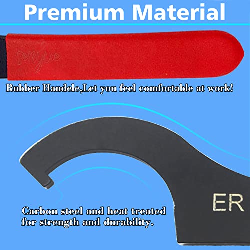 6 Pieces Universal Coilover Adjustment Spanner Wrench Set, Adjustable Coilover Wrench Spanners Hook Wrenches Tools Coilover Wrench Steel Spanner for Shock Adjustments and Suspension System