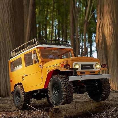 EAZYRC X FMS 1/10 Toyota Land Cruiser FJ40 RS with Licensed RC Truck Blue, All Terrain Waterproof 4WD 35T 550 Motor RC Crawler for Adult,2.4Ghz Remote Control, RS Version(Yellow) - color: Yellow