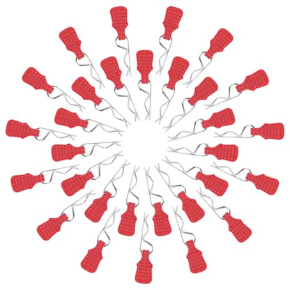 30-Pack Mini Clips RC Cars Body Clip Pins with Pull Tabs for 1/24 1/28 1/36 Scale Micro Trucks Compatible with Axial SCX24 Wrangler JLU CRC JT Gladiator FCX24 WLtoys K969 RC Cars (Red) - color: 0.7mm