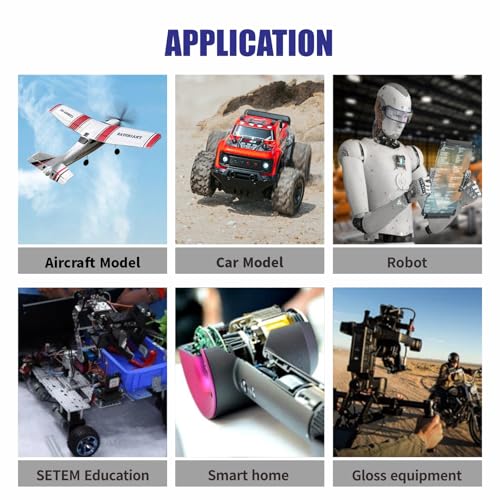 SDS009-002 -13G Micro Servo 2.6-3.2kgf.cm Torque Metal Gear, 4.8-6.0V 180° 21T Horn, Replacement for SG90/MG90S/ES08MD, RC Cars Drones Robots Arduino STM32 - color: Blank (13g, Metal Gear)
