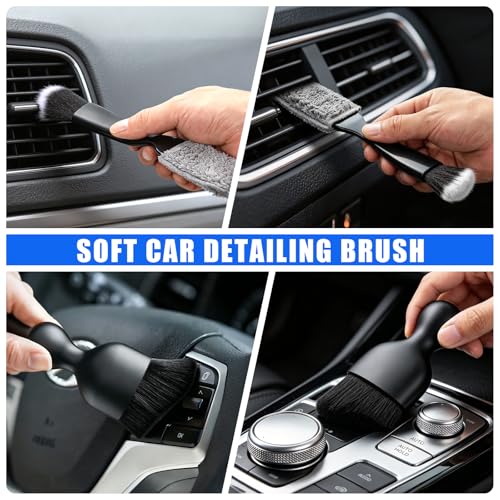 21PCS Car Detailing Kit Interior Cleaner - with Handheld Car Vacuum, Windshield Cleaning Tool, Detailing Brushes, Car Cleaning Supplies Kit for Women Men (Blue) - color: blue