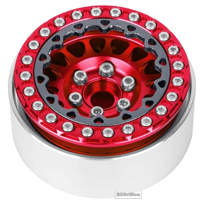 RC 1.9 Beadlock Wheels for 1/10 RC Crawler TRX4 TRX6 SCX10 90046 AX103007 VS4-10 MST CFX RC4WD D90 Red cat Gen8 7,Alloy Aluminium 1.9 rc Beadlock Rims 1.9 rc Wheels,4PCS,Red - color: Red(4pcs)