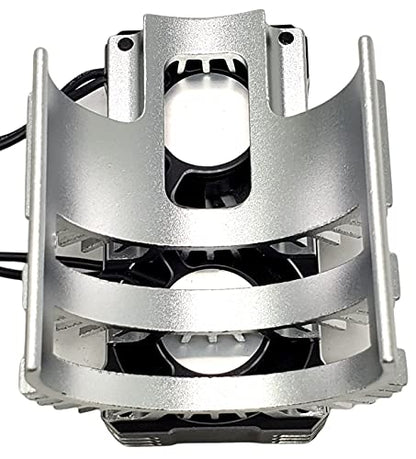 NHX RC 1/8 Twin Cyclone Alum HV Cooling Fan Cover 28000RPM Motor Heatsink Silver