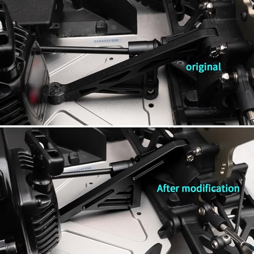 MOHERO Aluminum Alloy RC Rear Chassis Brace for 1/5 LOSI 5IVE-T 2.0 RC Truck Upgrade Part (Black) - color: Black - Rear