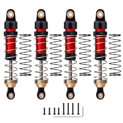 59mm Shocks Aluminum Shock Absorber for TRX4M TRX4MT 1/18 RC Crawler Threaded Oil Damper (Red) - color: Red