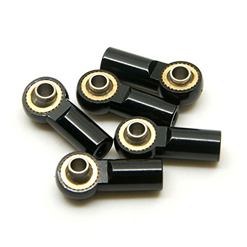 10Pcs M3 Aluminum Ball Head Holder Link Rod Ends Joint Linkage for 1/10 RC Axial SCX10 F350 D90 Etc. RC Crawler Accessories (Black)