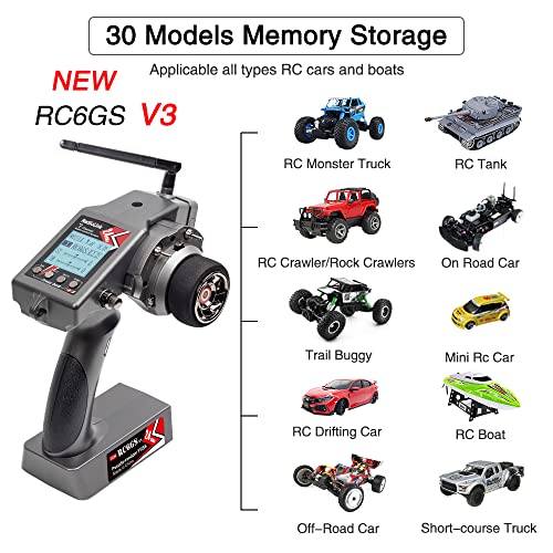 Radiolink RC6GS V3 2.4G 7 Channel RC Radio Transmitter and Gyro Receiver R7FG New Upgrade Remote Controller for RC Car Boat