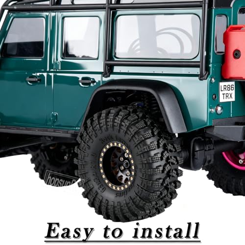 RC Full Brass 1.0 RC Wheel RC Tires for 1/18 1/24 Trx4m Axia l SCX24 RC Crawler,1.0" Beadlock RC Truck Tires and Wheel Highway Tires Wheel Rim,4PCS Style C - style: Style C