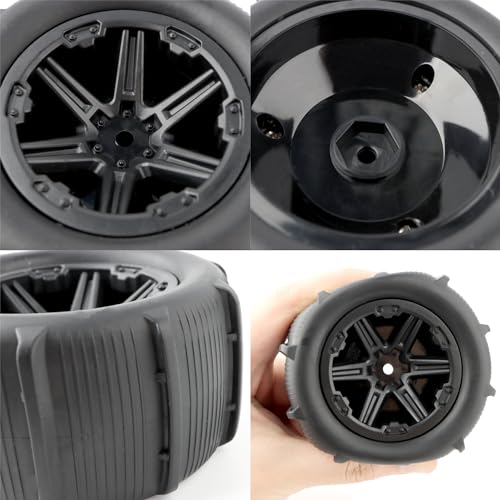 1:14 Paddles Buggy Tires Hex 12mm Wheels for Snow Sand 1:14 14301 14302 H14MK JC14EP HP141S HP141 14209 14210 RC Car(4 Pieces) - color: 4pcs, size: 1:14