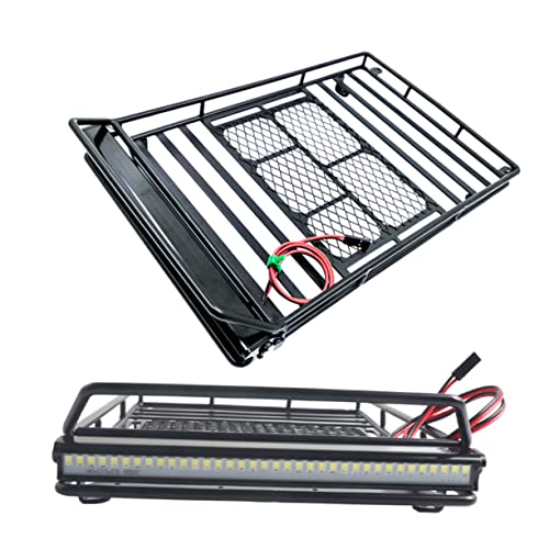 Car Roof Luggage Holder Rack Led Light Rc Crawler Storage Shelf Car Roof Cargo Bracket for Simulation Accessories Lightweight Design