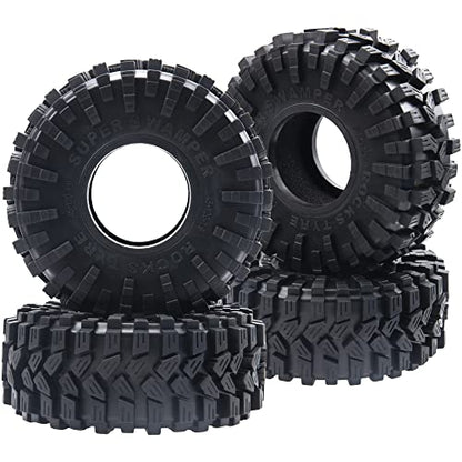 1.9 Crawler Tires 4.72" OD Rubber Tires Fit 1.9" Beadlock Wheel Rims Compatible with Traxxas TRX-4 SCX10 90047 SCX10 III AXI03007 CC01 1/10 RC Crawler