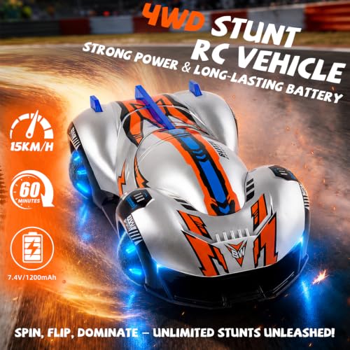 AEROQUEST Spherical Wheel Remote Control Car fot 6+ Years Old Boys Gift | Proportional Speed & Steering, 30–90° Adjustable Wheels, 360° Spin, Fishtail Drift, 2.4GHz Birthday Gift Boys