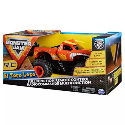 Monster Jam, Official El Toro Loco Remote Control Monster Truck, 1:24 Scale, 2.4 GHz, for Ages 4 and up
