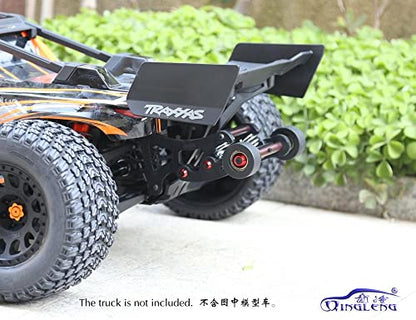 QingLeng Nylon Sturdy & Stable Wheelie Bar with Dual Spring Buffer for Traxxas 1/6 XRT Monster Truck #78086-4 - Black Wheels