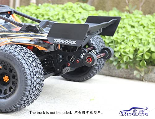 QingLeng Nylon Sturdy & Stable Wheelie Bar with Dual Spring Buffer for Traxxas 1/6 XRT Monster Truck #78086-4 - Black Wheels