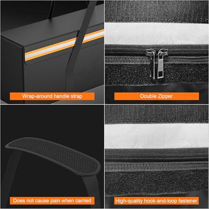 Large Fireproof Document Bags, 24x12x12" Waterproof Storage Firesafe Bag, Large Capacity Waterproof Photo Storage Box with Reflective Strip for Valuables & Passport, Silicone Coating & Zipper Closure