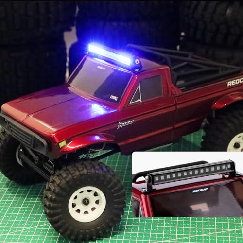 RC LED Light Kit for Redcat Ascent-18, 56mm Roof Light Bar | 8 Lighting Modes, Enhance Scale Realism for Ascent-18 1/18 RC Micro Crawler Upgrades