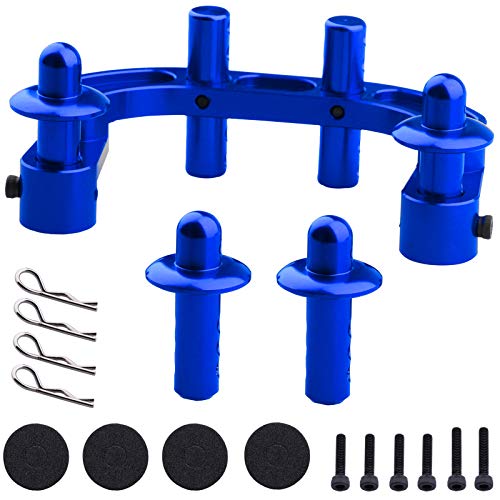 Hobbypark Aluminum Rear Body Post Mount & Front Body Post for ARRMA 1/8 Typhon Mega 4x4 RC Buggy (Navy Blue)