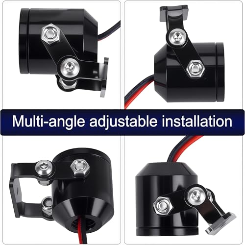AMK 1/10 RC Crawler LED Lights, 2Pcs 3W Aluminum Headlights Spotlight, 5-12V RC Light Kit with Receiver or 2S/3S Power for Axial SCX10 90046 RC4WD D90 TRX4 TRX6 DIY Upgrade Accessories (Black) - color: Black