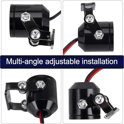 AMK 1/10 RC Crawler LED Lights, 2Pcs 3W Aluminum Headlights Spotlight, 5-12V RC Light Kit with Receiver or 2S/3S Power for Axial SCX10 90046 RC4WD D90 TRX4 TRX6 DIY Upgrade Accessories (Black) - color: Black