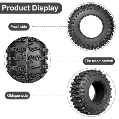LRFHL 1.3" Crawler Tires Soft Rubber for 1/18 TRX4M 1/24 SCX24 FCX24, 4PCS | 64mm*27mm, RC Tires with Foam Insert, RC Rock Crawling Tires Upgrade - color: Style A