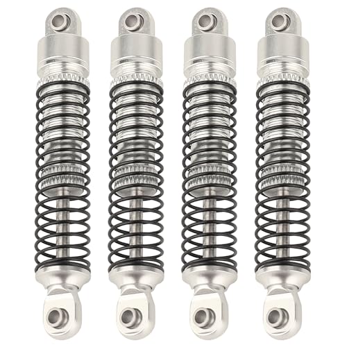 4PCS 59mm Aluminum Shocks Absorbers Long Threaded Oil Damper for 1/18 RC Crawler TRX4M TRX4-M Upgrade Parts (silver) - color: 59mm-silver