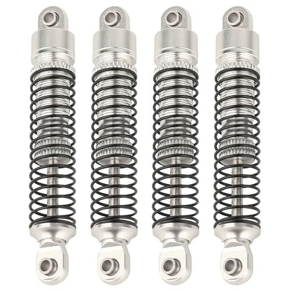 4PCS 59mm Aluminum Shocks Absorbers Long Threaded Oil Damper for 1/18 RC Crawler TRX4M TRX4-M Upgrade Parts (silver) - color: 59mm-silver