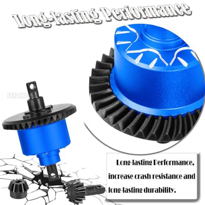 Front Rear 37T Differential Gear Upgrades Part for 1/10 Slash 4X4 (VXL)/Rustler 4X4 (VXL)/Stampede 4X4 (VXL)/Jato 4X4 (VXL) 4WD,XO-1,RC Steel #45 Diff Set Hop Ups,Navy Blue - color: Navy Blue - (37t Differential)