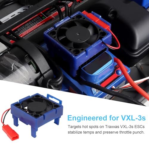 RC Motor Heatsink with Dual Fan for Traxxas Velineon Motor & VXL‑3s ESC 15,000 RPM High‑Flow, Aluminum Bracket