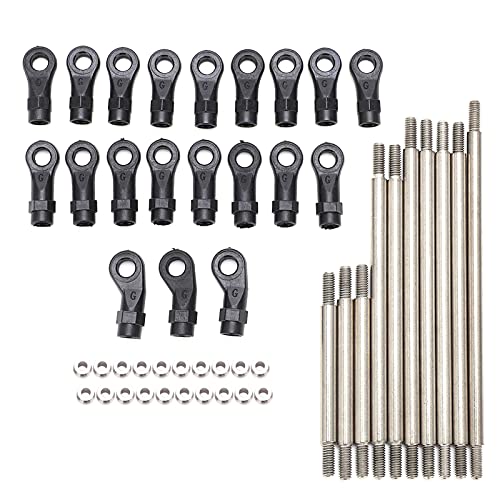 RC Metal Link Tie Rod Pull Rod with End Ball Set Stainless Steel Assembly for 313mm Wheelbase 1/10 RC Car