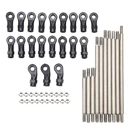 RC Metal Link Tie Rod Pull Rod with End Ball Set Stainless Steel Assembly for 313mm Wheelbase 1/10 RC Car