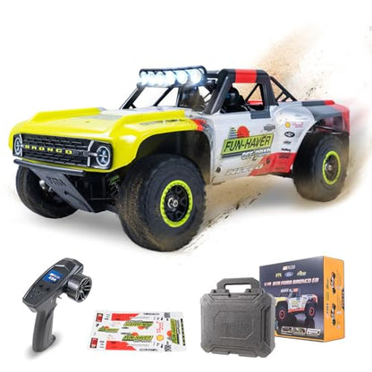 BEEZRC FMS 1/18 FSC18 Ford Bronco RTR EB RC Short Course Truck High Speed RC Off-Road Brushless 4x4 RC Truck RC Car Hobby RC Waterproof Remote Control Car for Adults Racing Livery 2024 RS(No Battery) - color: 2024