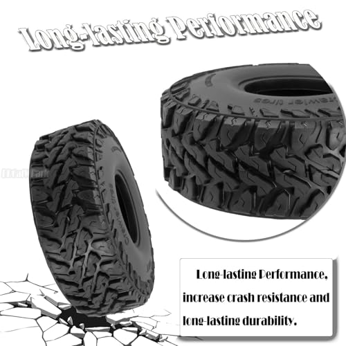 RC 1.9In Soft Rubber Wheel Tires for 1/10 RC Crawler Car SCX10 SCX10 II 90046 SCX10 III AXI03007 SCX10 Pro TRX4 TRX6 D90 Gen7/8 VS4-10 MST CFX,BRCatWPark 4Pcs Soft Rubber Wheel Tires-(E) - style: 4Pcs 1.9 Rubber Wheel - (E)