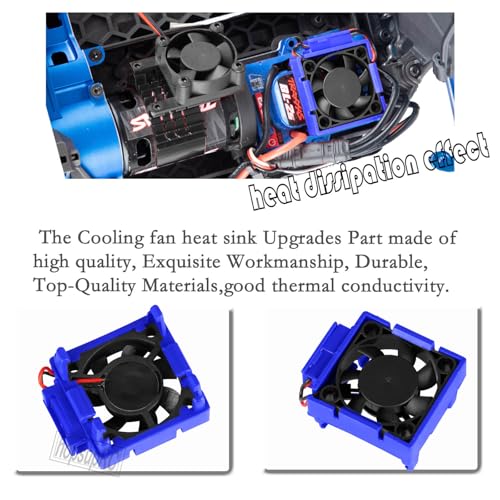 VXL-3s ESC Motor Cooling Fan Upgrades Part for 1/10 Slash/Rustler/Stampede VXL 4X4 2WD,High Velocity Fan Heatsink Hops Up,Replace #3340 Navy Blue - color: Navy Blue/for 2wd4wd