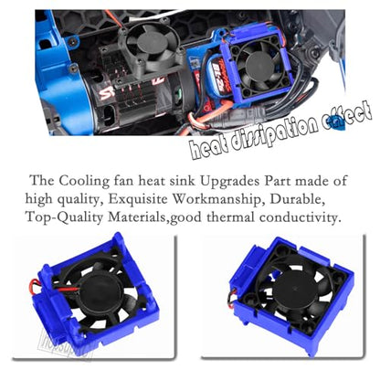 VXL-3s ESC Motor Cooling Fan Upgrades Part for 1/10 Slash/Rustler/Stampede VXL 4X4 2WD,High Velocity Fan Heatsink Hops Up,Replace #3340 Navy Blue - color: Navy Blue/for 2wd4wd