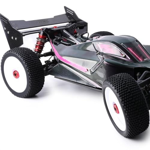 Preglued 17mm Hex RC Buggy Truggy Wheels and Tires 1/8 Scale RC Pin Tires Wheels for 1/8 Arrma Typhon 6S 3S Losi TLR 8IGHT X/E 2.0 XT/XTE Traxxas Team Associated HPI RC Off-Road Tyres (White) - color: White