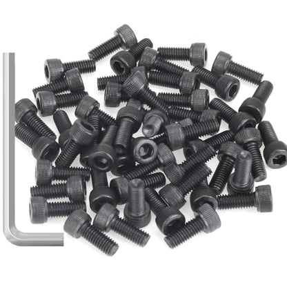 55 Pieces M5 x 12mm Socket Head Cap Screws, Thread Pitch 0.8mm, Sutemribor M5 Black Screws, 12.9 Grade Alloy Steel, Black Oxide Finish, Fully Threaded - size: M5 x 12mm, style: Socket Head