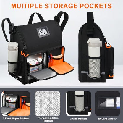 Wheelchair Bags to Hang on Back,Wheelchair Backpack Bag,Wheelchair Accessories Pouch Storage Bag with Thermal Insulation Pocket for Adults & Senior,Bag Only(14 x 6 x 14.5 inch)