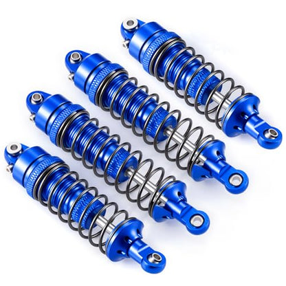 4PCS Full Aluminum RC Car Oil Shock Absorber Front & Rear Shock Absorber Damper Assembled Set Compatible with 1/10 Team Associated RB10 RC Off Road Car Upgrades (Blue) - color: Blue